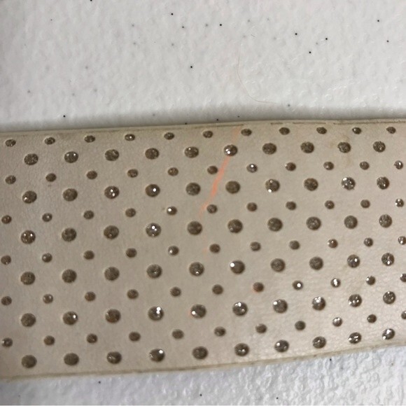 Vintage Playboy Y2K Bunny Spinner Rhinestone Enamel Buckle Bling Belt Off White - Picture 11 of 14